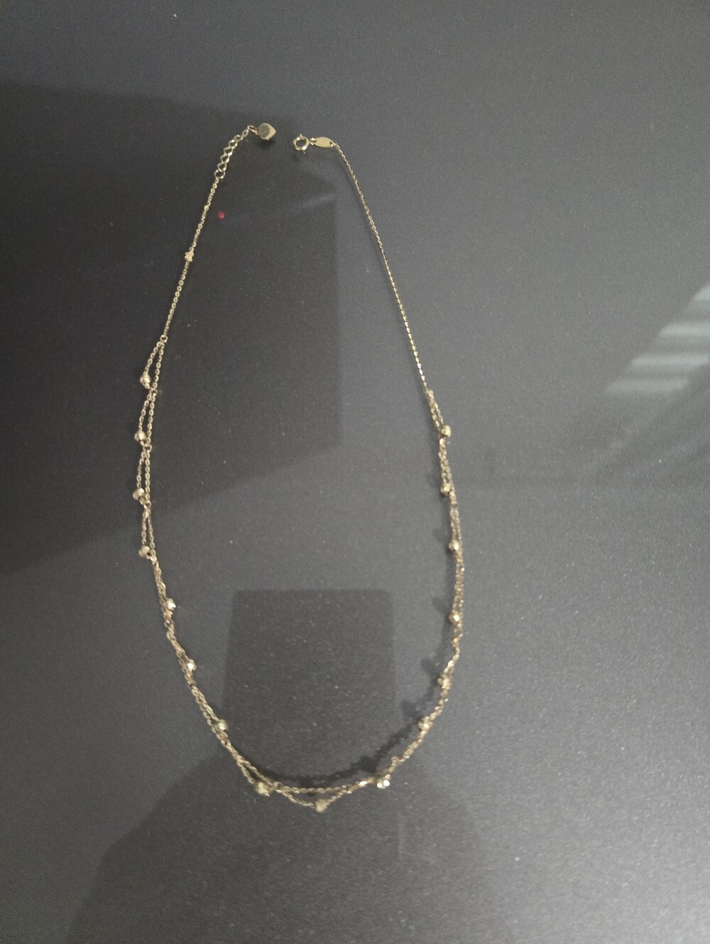 14 K Gold Teardrop Beaded Chain Necklace - Women's Jewelry - Picture 14 of 14